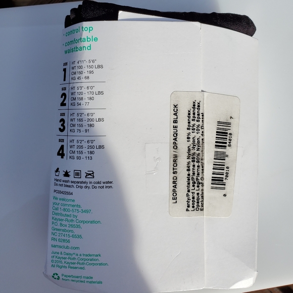 NWT-(2) PAIR OF  CONTROL TOP TIGHTS - Picture 2 of 2